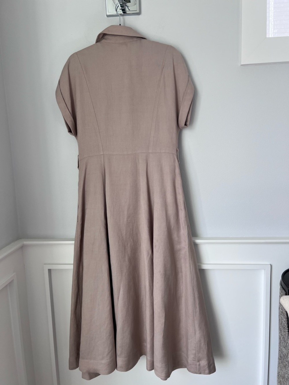 Donna Karan Beige Shirt Midi Dress size 8 - Picture 8 of 14
